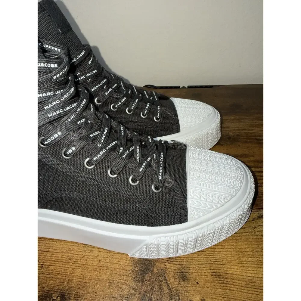 Marc Jacobs The High Top Sneaker Black Canvas EU 42 W12 M9 New $225